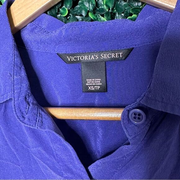 Vtg. VS Silk Purple Long Sleeve Shirt Top Button Down  Sz XS - Picture 3 of 6